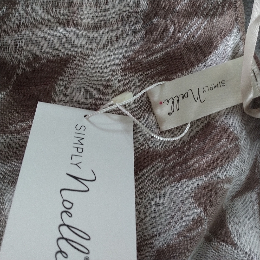 Simply Noelle Kimono Poncho Cape Shawl Wrap Taupe and Cream One Size - Picture 6 of 11